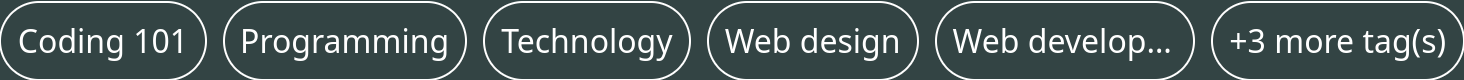 Five tags and a pseudo-tag reading "+3 more tag(s)" arranged horizontally, together occupying the entire horizontal space available